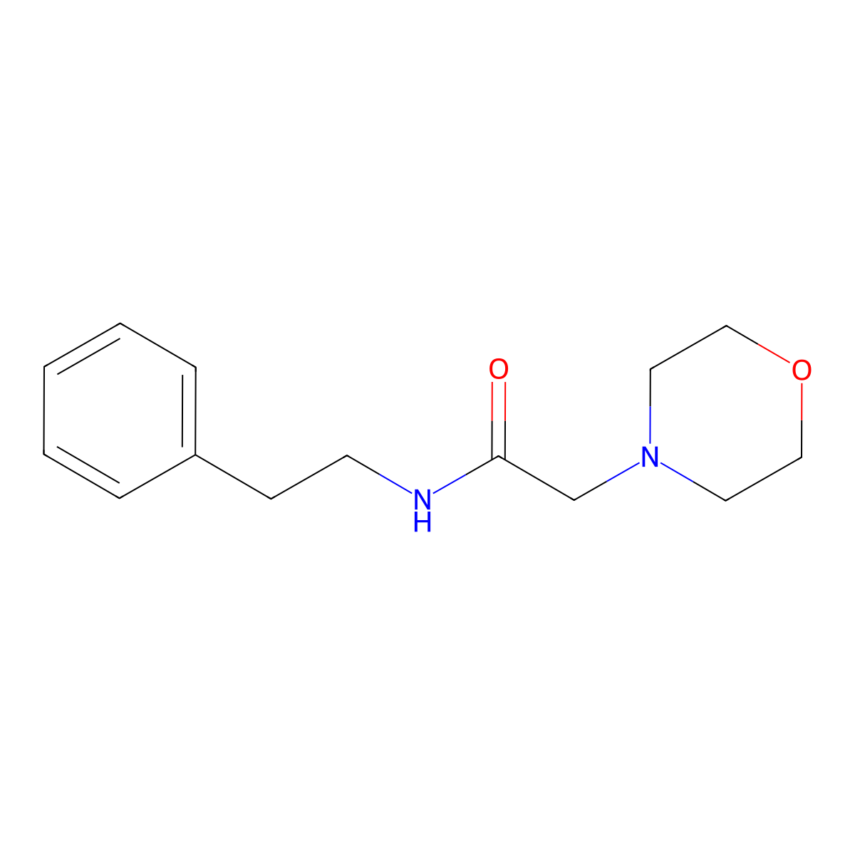 2-morpholin-4-yl-N-(2-phenylethyl)acetamide molecular structure, CAS 803610-24-4