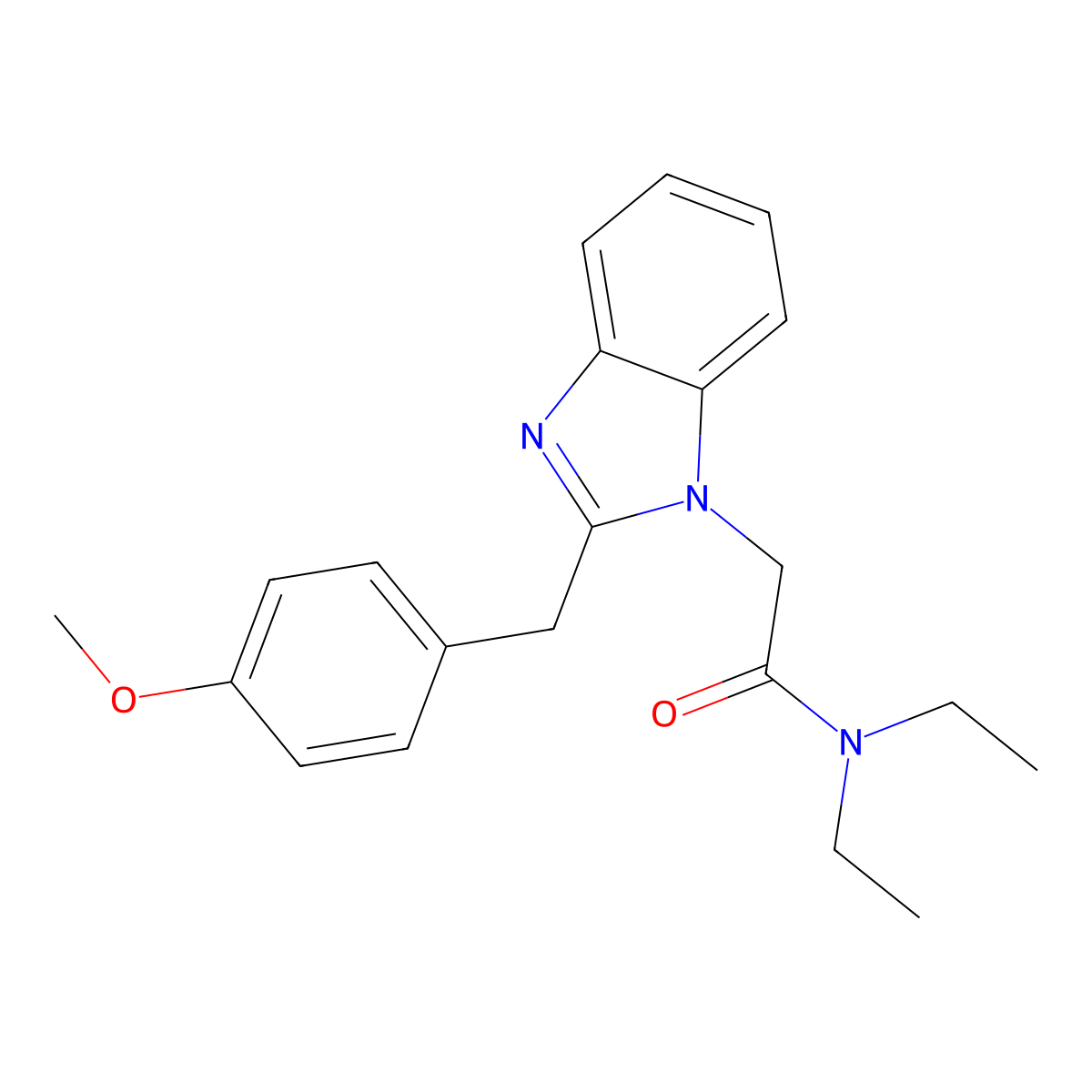 N,N-diethyl-2-{2-[(4-methoxyphenyl)methyl]-1H-1,3-benzodiazol-1-yl}acetamide molecular structure, CAS 803610-67-5
