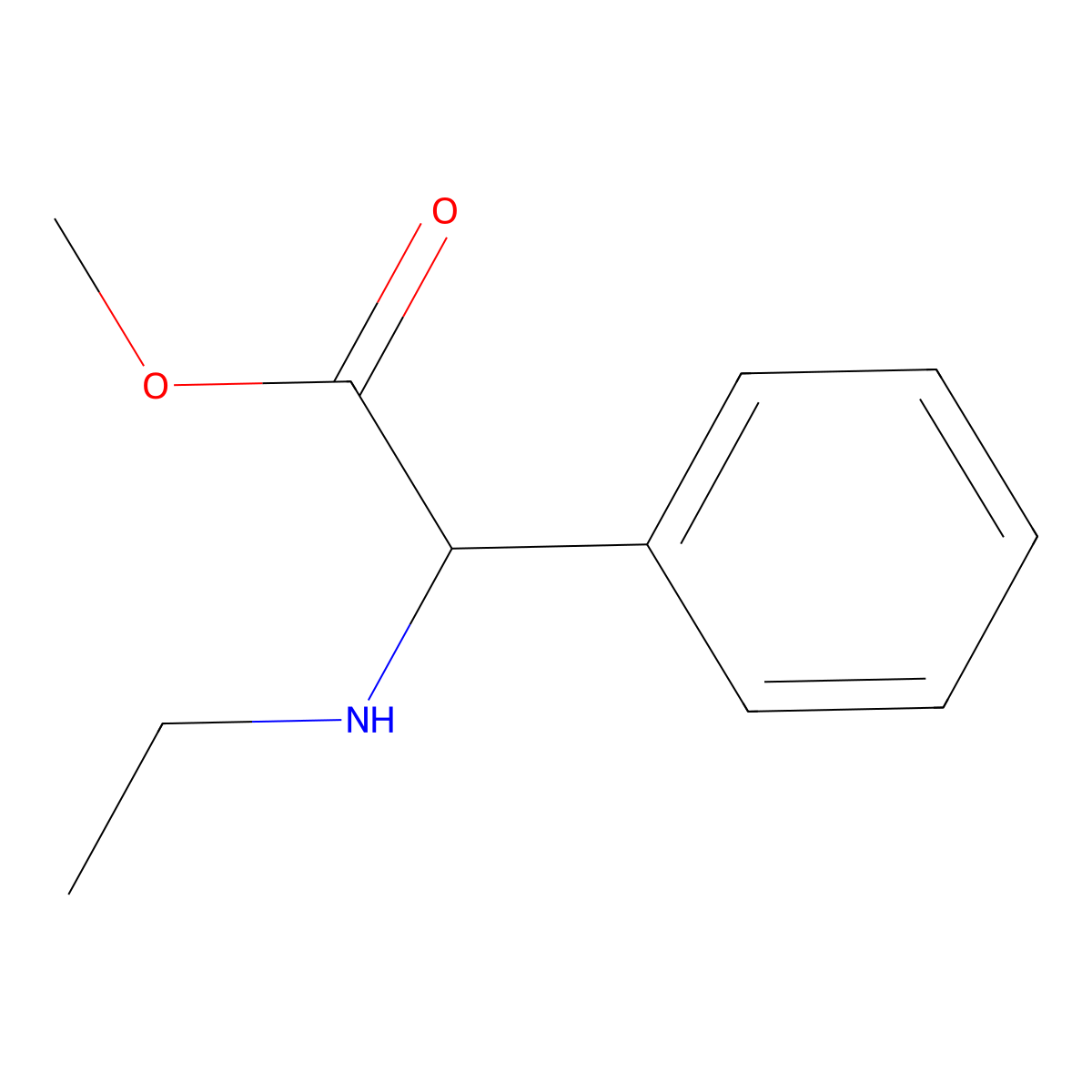 Methyl 2-(ethylamino)-2-phenylacetate molecular structure, CAS 803624-24-0