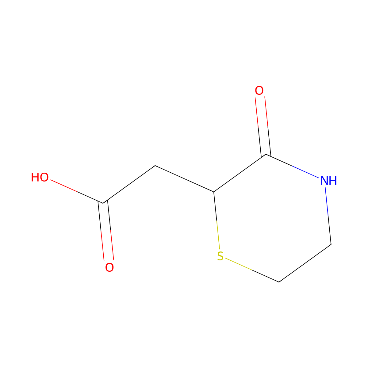 2-(3-oxothiomorpholin-2-yl)acetic Acid molecular structure, CAS 803631-38-1