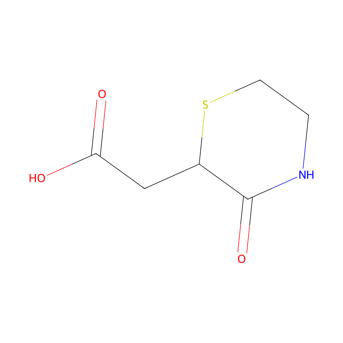 2-(3-oxothiomorpholin-2-yl)acetic Acid molecular structure, CAS 803631-38-1