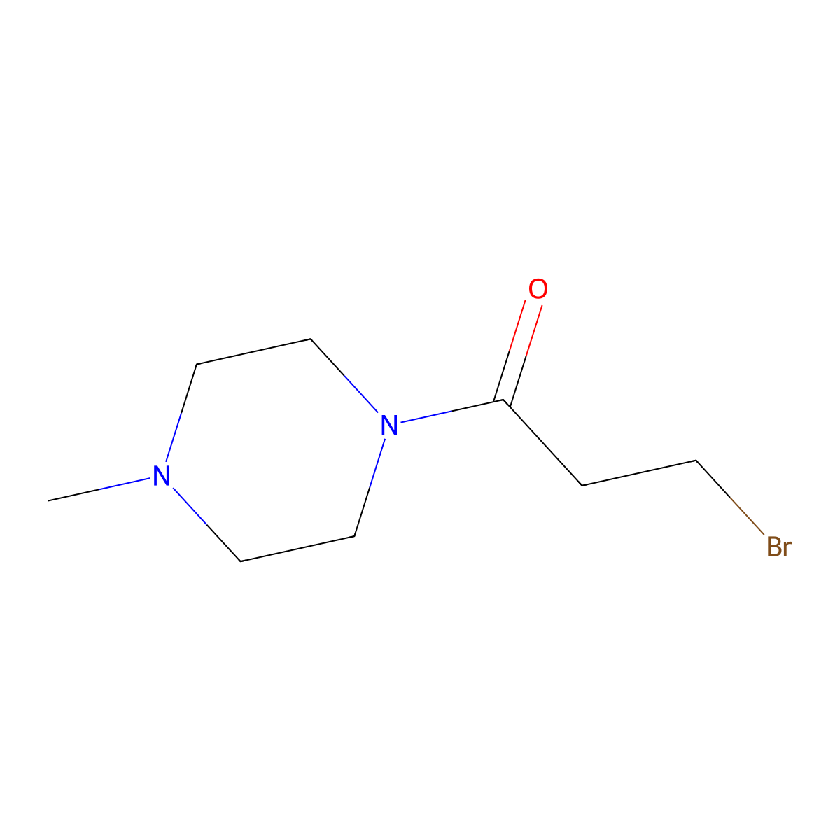 3-Bromo-1-(4-methylpiperazin-1-yl)propan-1-one molecular structure, CAS 803634-77-7
