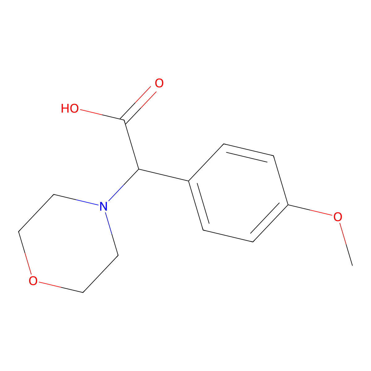 2-(4-Methoxyphenyl)-2-morpholinoacetic acid molecular structure, CAS 803637-78-7