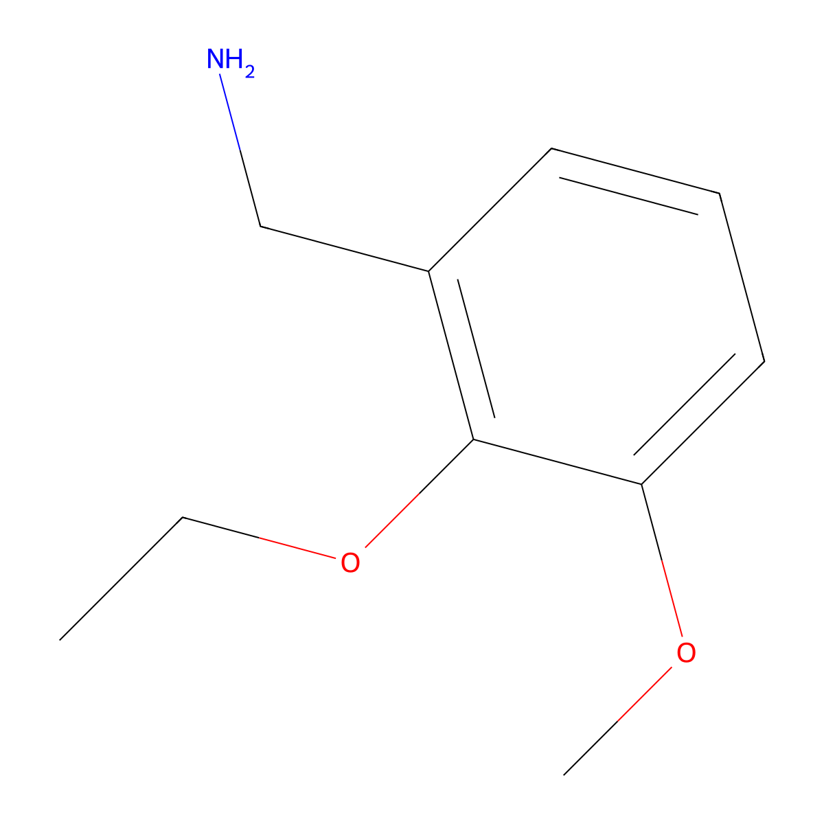 (2-Ethoxy-3-methoxyphenyl)methanamine molecular structure, CAS 80365-01-1