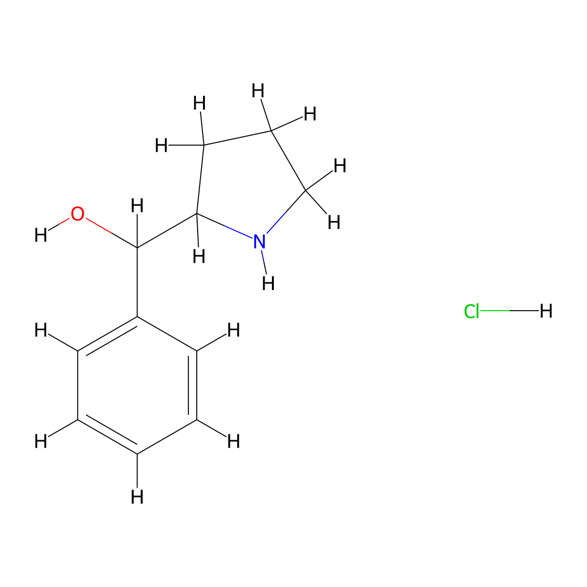 Phenyl(pyrrolidin-2-YL)methanol hydrochloride molecular structure, CAS 80365-70-4