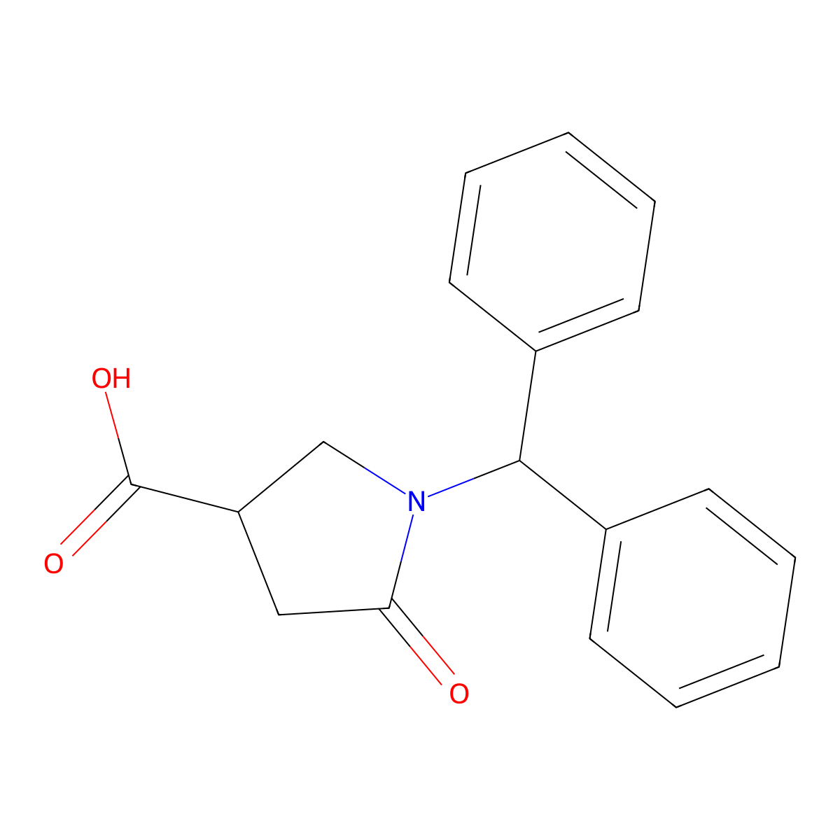 1-Benzhydryl-5-oxopyrrolidine-3-carboxylic acid molecular structure, CAS 80365-74-8