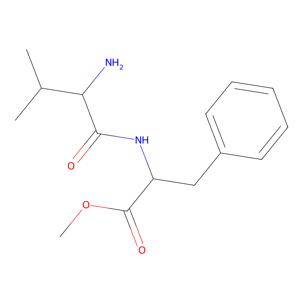 Methyl 2-(2-amino-3-methylbutanamido)-3-phenylpropanoate molecular structure, CAS 803653-50-1