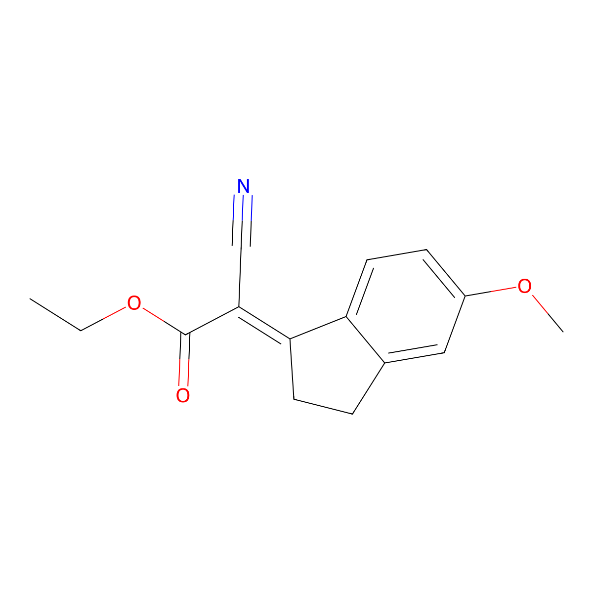 ethyl (2E)-2-cyano-2-(5-methoxy-2,3-dihydroinden-1-ylidene)acetate molecular structure, CAS 80370-84-9