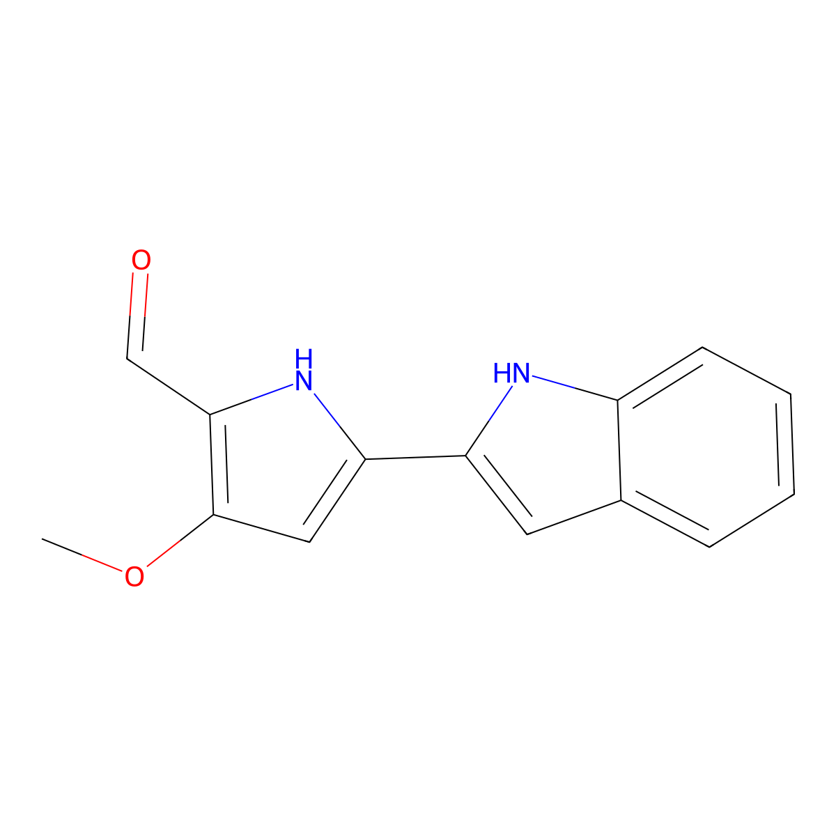 5-(1H-indol-2-yl)-3-methoxy-1H-pyrrole-2-carbaldehyde molecular structure, CAS 803712-70-1