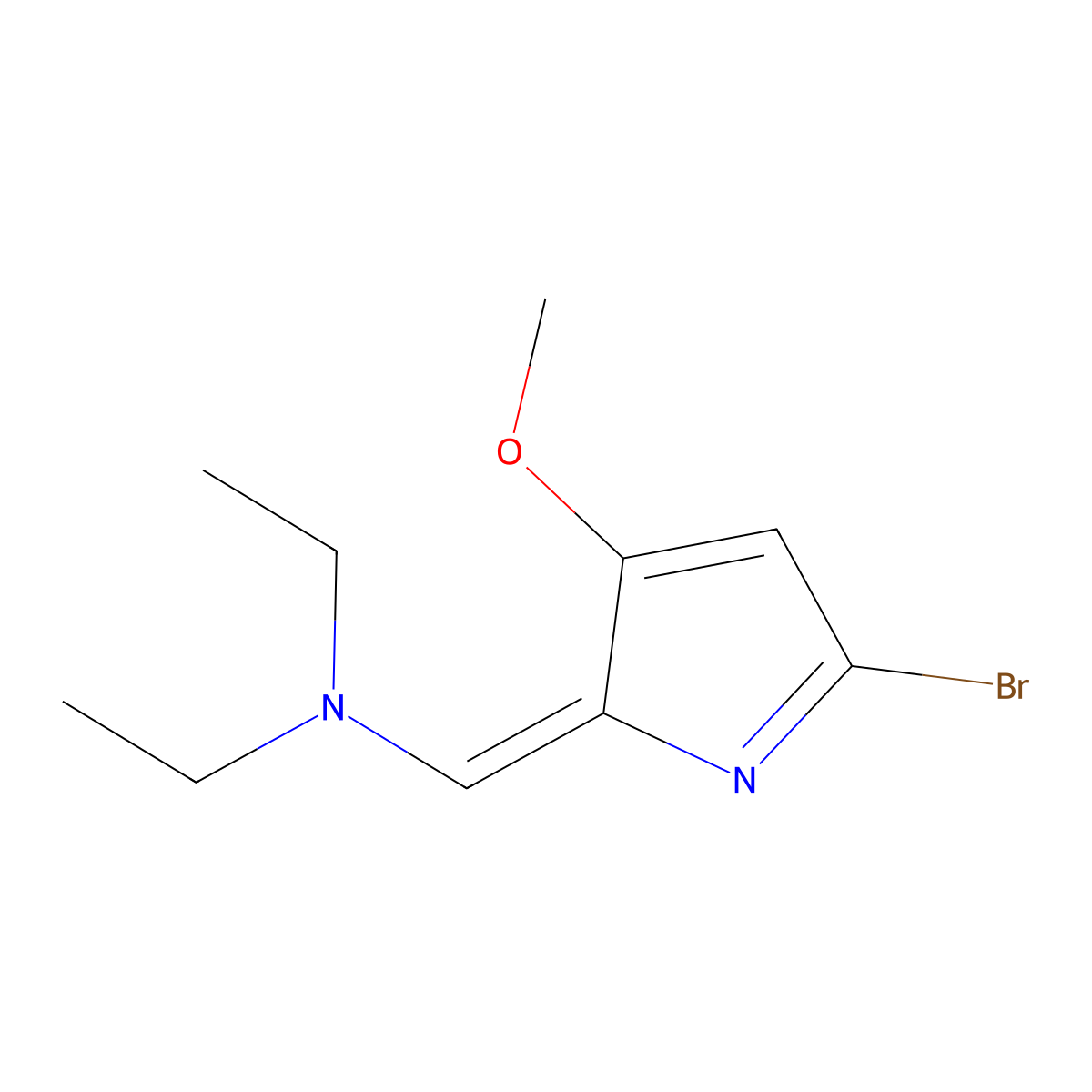 N-((5-Bromo-3-methoxy-2H-pyrrol-2-ylidene)methyl)-N-ethylethanamine molecular structure, CAS 803712-71-2