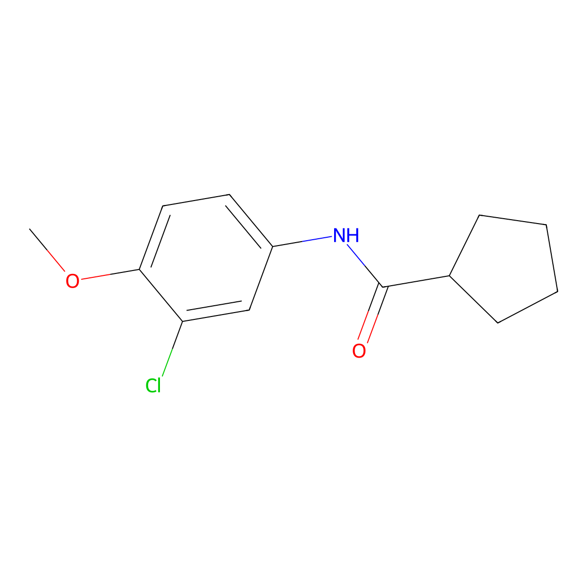 N-(3-chloro-4-methoxyphenyl)cyclopentanecarboxamide molecular structure, CAS 803720-23-2