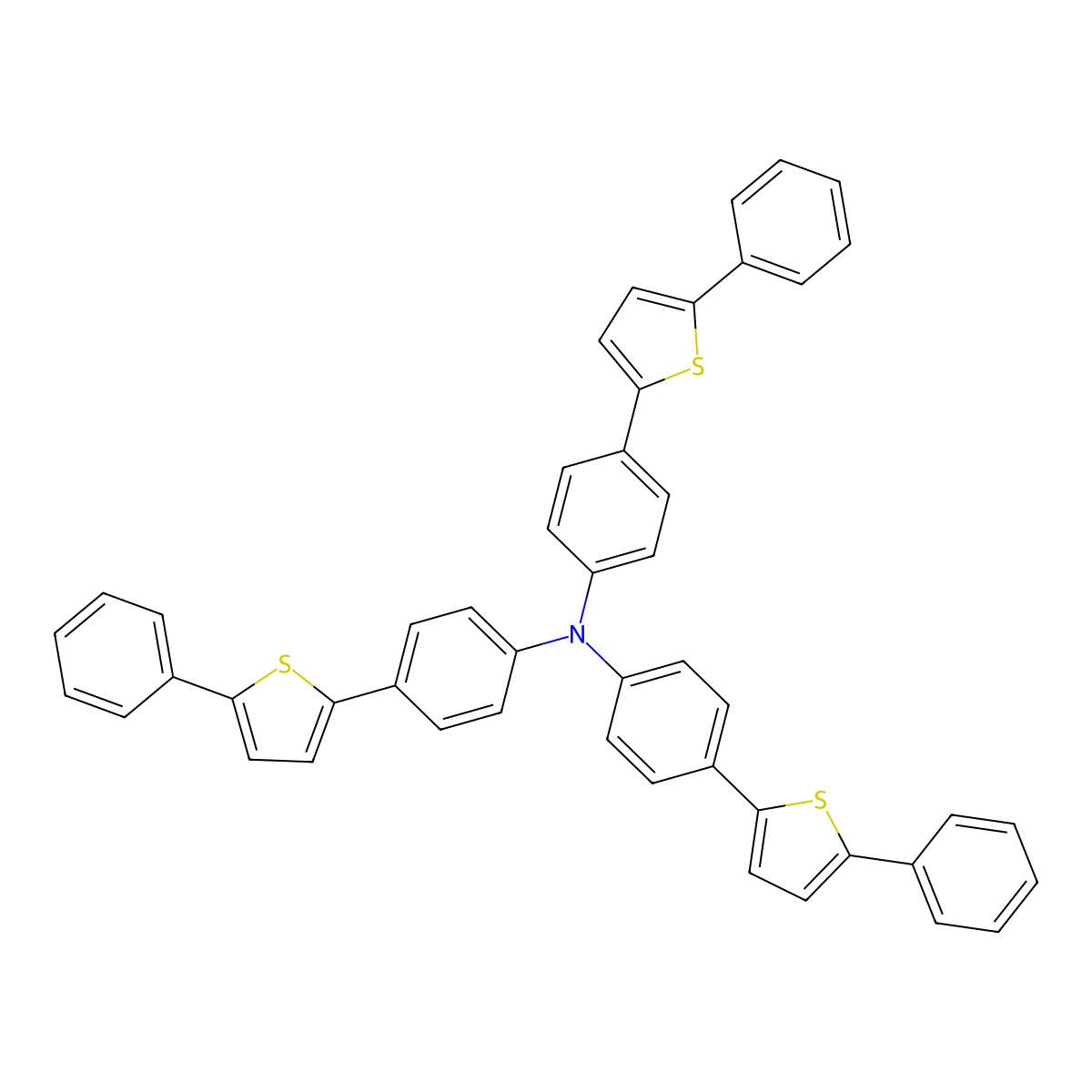 Tris(4-(5-phenylthiophen-2-yl)phenyl)amine molecular structure, CAS 803727-09-5