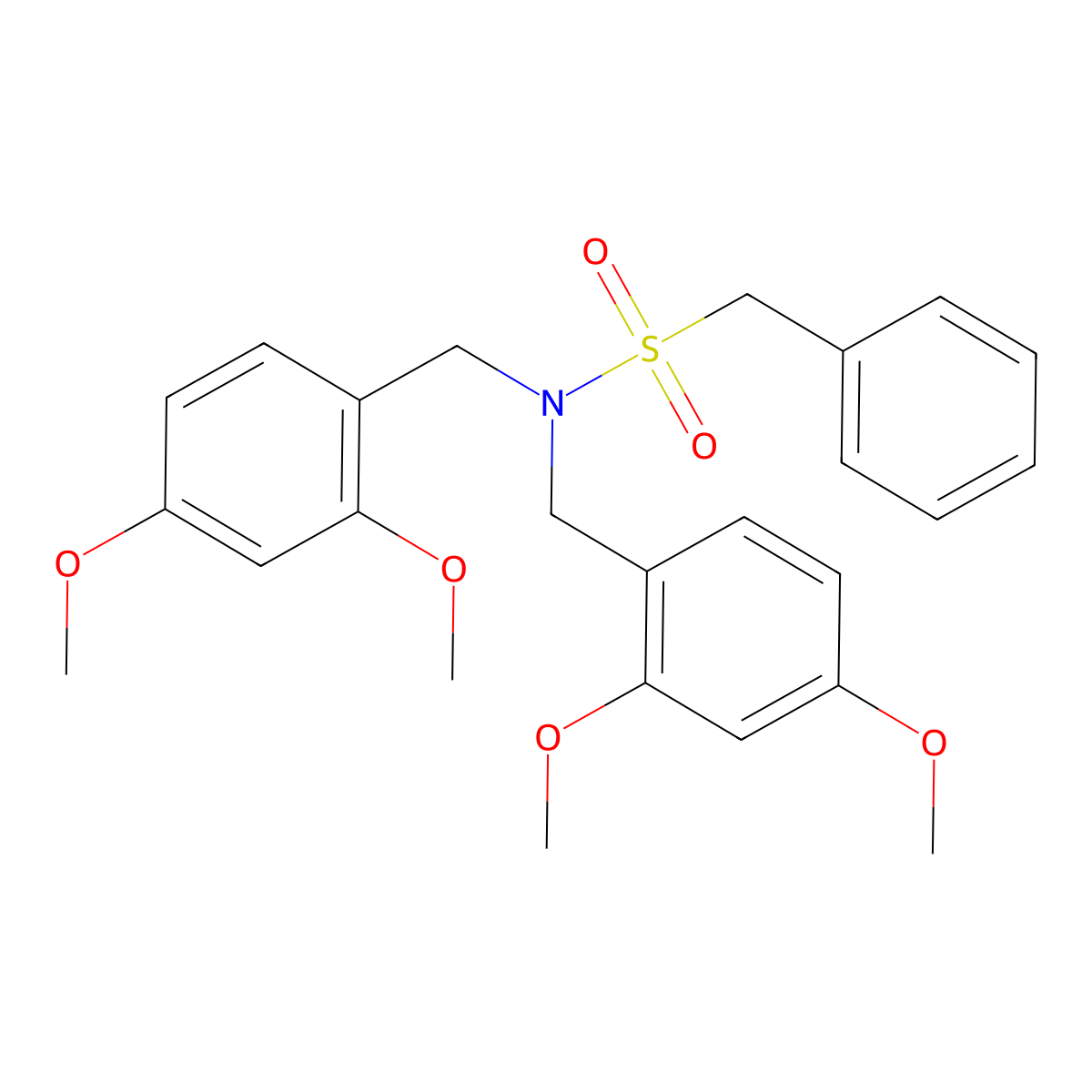 N,N-Bis[(2,4-dimethoxyphenyl)methyl]-1-phenyl-methanesulfonamide molecular structure, CAS 803727-83-5