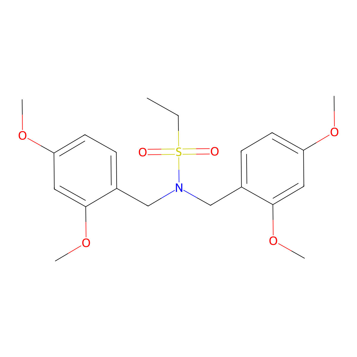 N,n-bis(2,4-dimethoxybenzyl)ethanesulfonamide molecular structure, CAS 803728-18-9