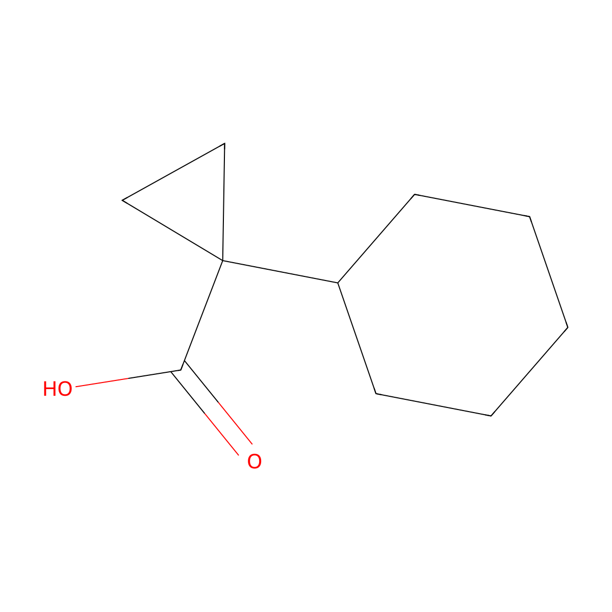 1-Cyclohexylcyclopropane-1-carboxylic acid molecular structure, CAS 803736-51-8