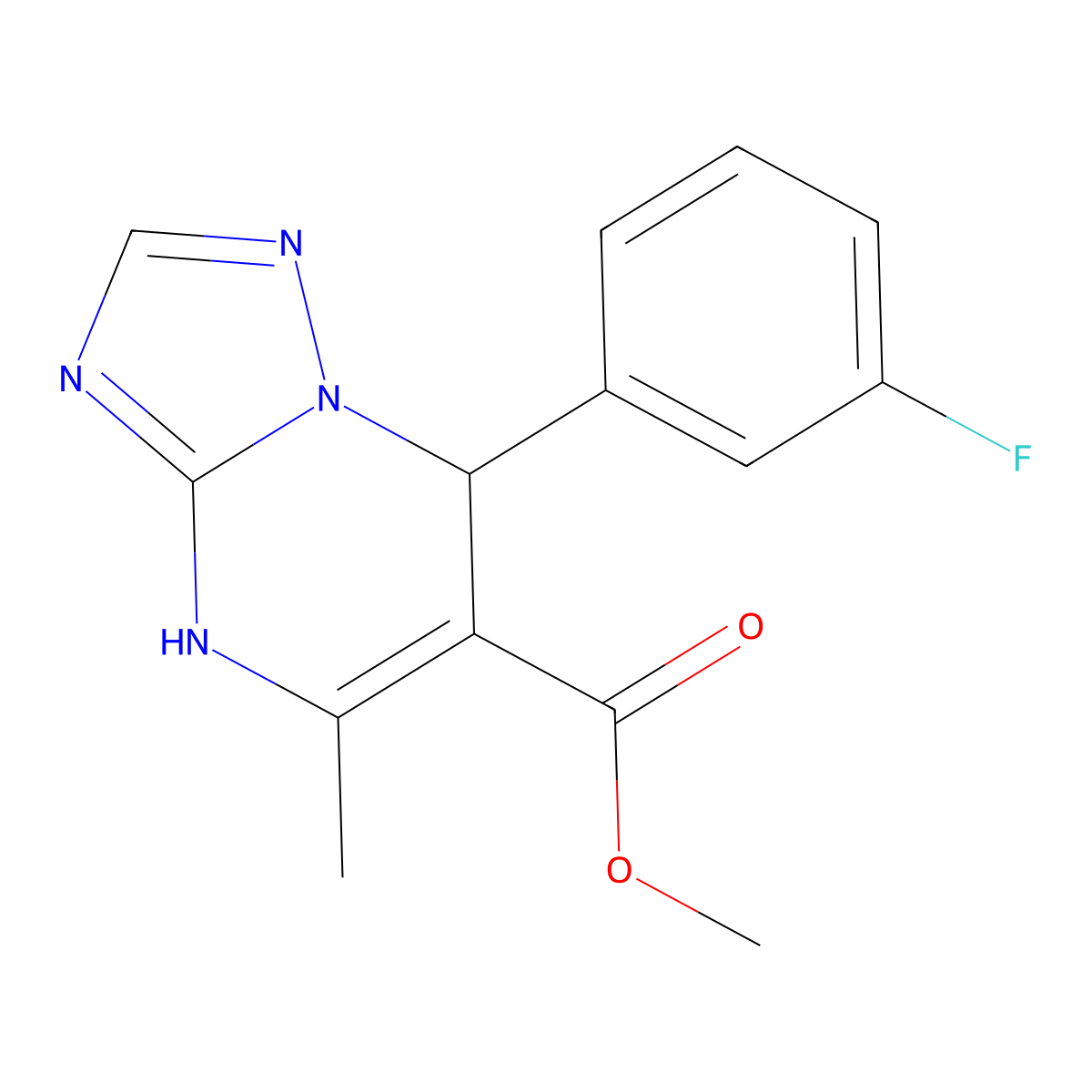 Methyl 7-(3-fluorophenyl)-5-methyl-4,7-dihydro-[1,2,4]triazolo[1,5-a]pyrimidine-6-carboxylate molecular structure, CAS 803743-70-6