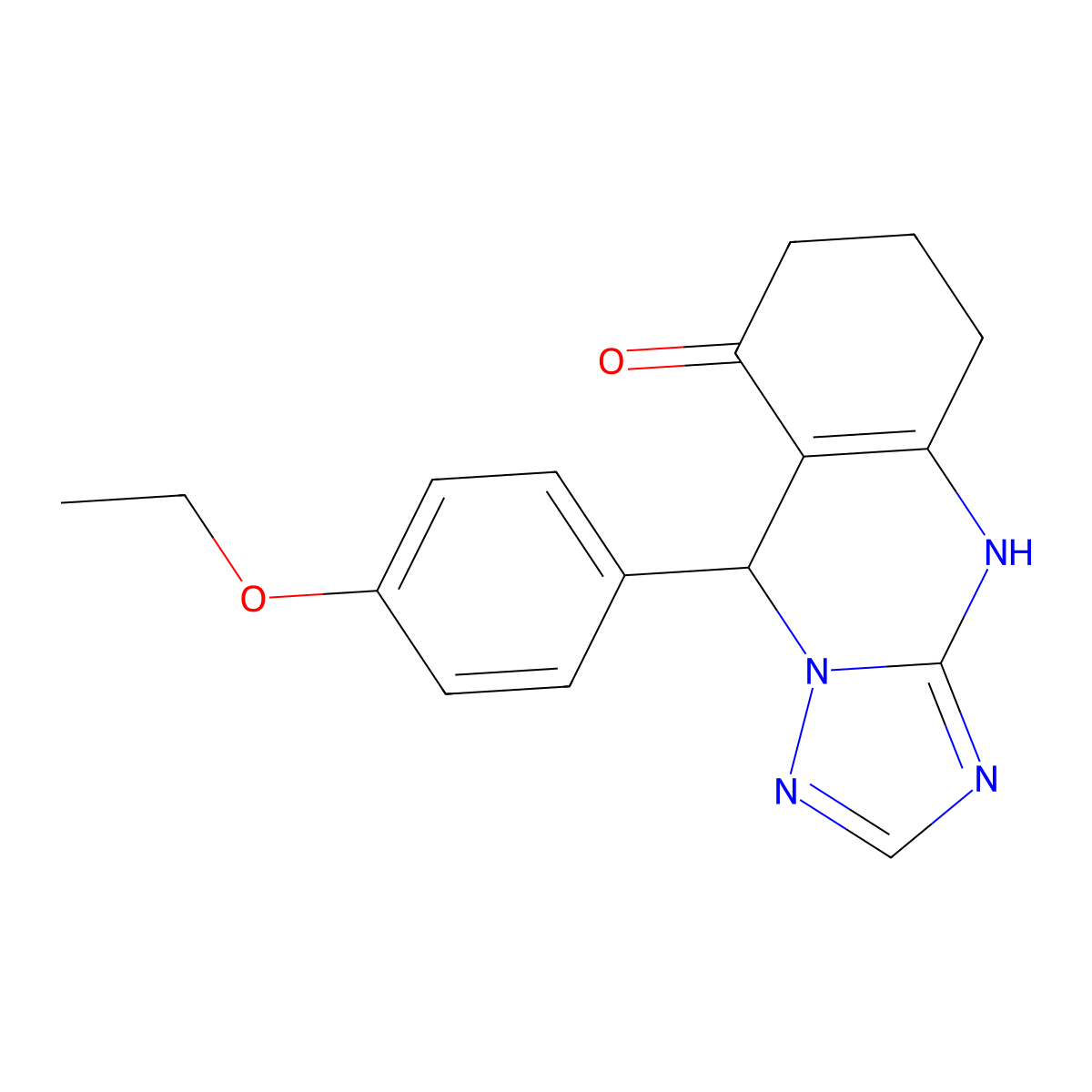 9-(4-ethoxyphenyl)-5,6,7,9-tetrahydro[1,2,4]triazolo[5,1-b]quinazolin-8(4H)-one molecular structure, CAS 803743-77-3