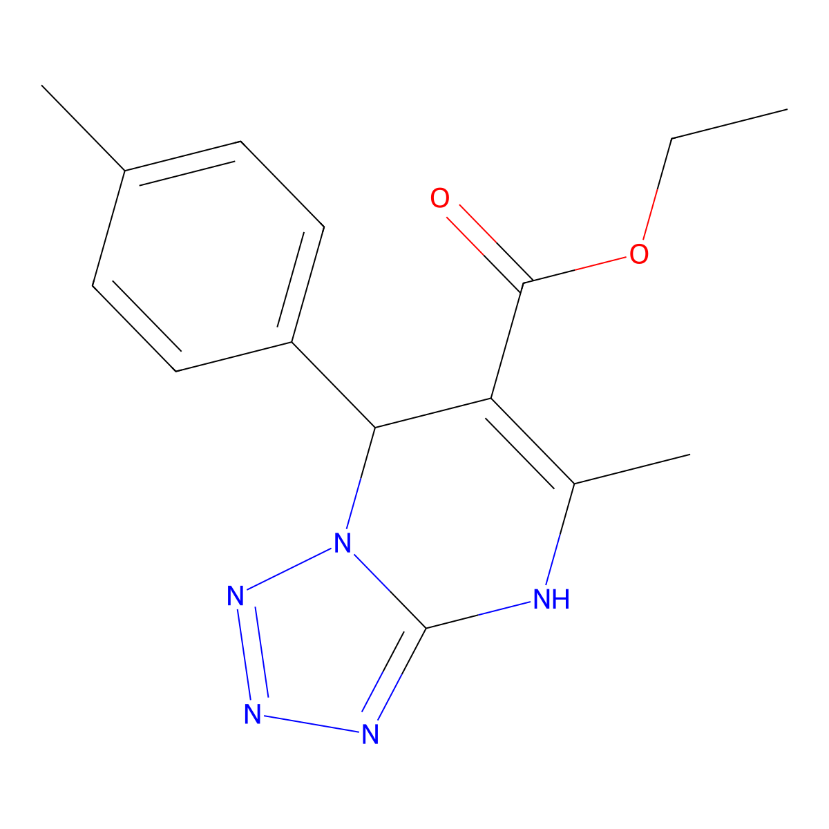 Ethyl 5-methyl-7-(4-methylphenyl)-4,7-dihydrotetrazolo[1,5-a]pyrimidine-6-carboxylate molecular structure, CAS 803744-00-5