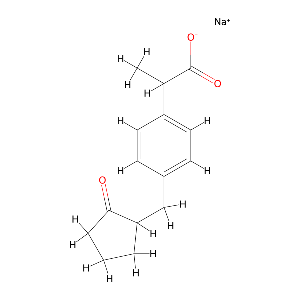 Loxoprofen Sodium molecular structure, CAS 80382-23-6