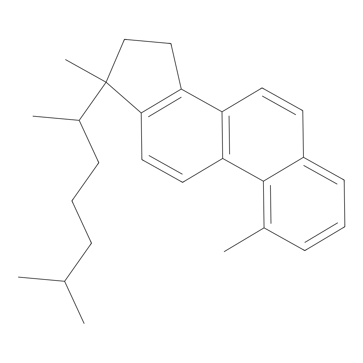 (17R)-1,17-dimethyl-17-[(2R)-6-methylheptan-2-yl]-15,16-dihydrocyclopenta[a]phenanthrene molecular structure, CAS 80382-27-0