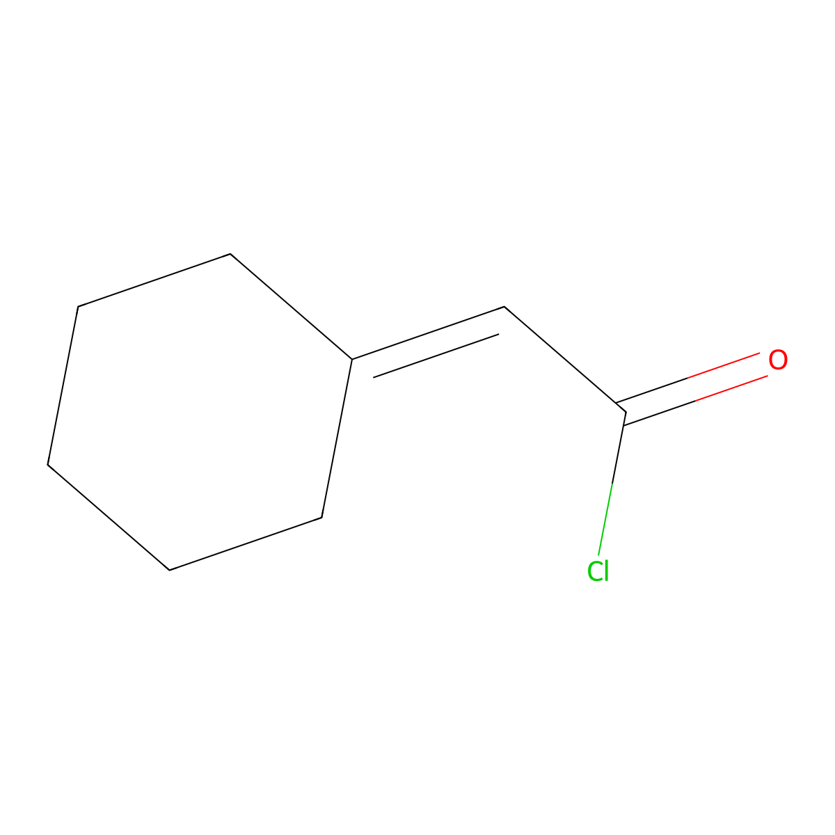 Cyclohexylideneacetyl chloride molecular structure, CAS 80385-43-9