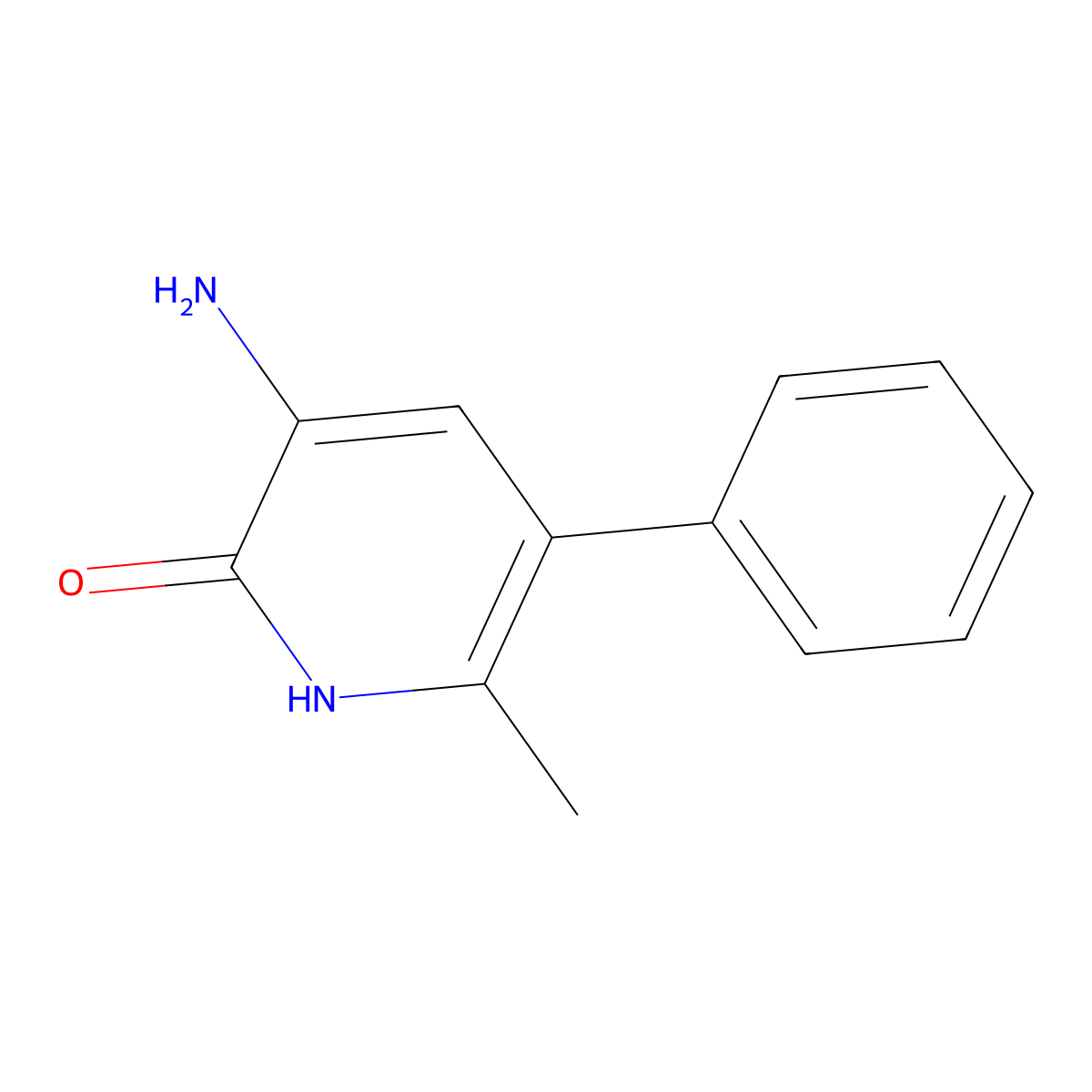 3-amino-6-methyl-5-phenyl-2(1H)-pyridinone molecular structure, CAS 80390-90-5