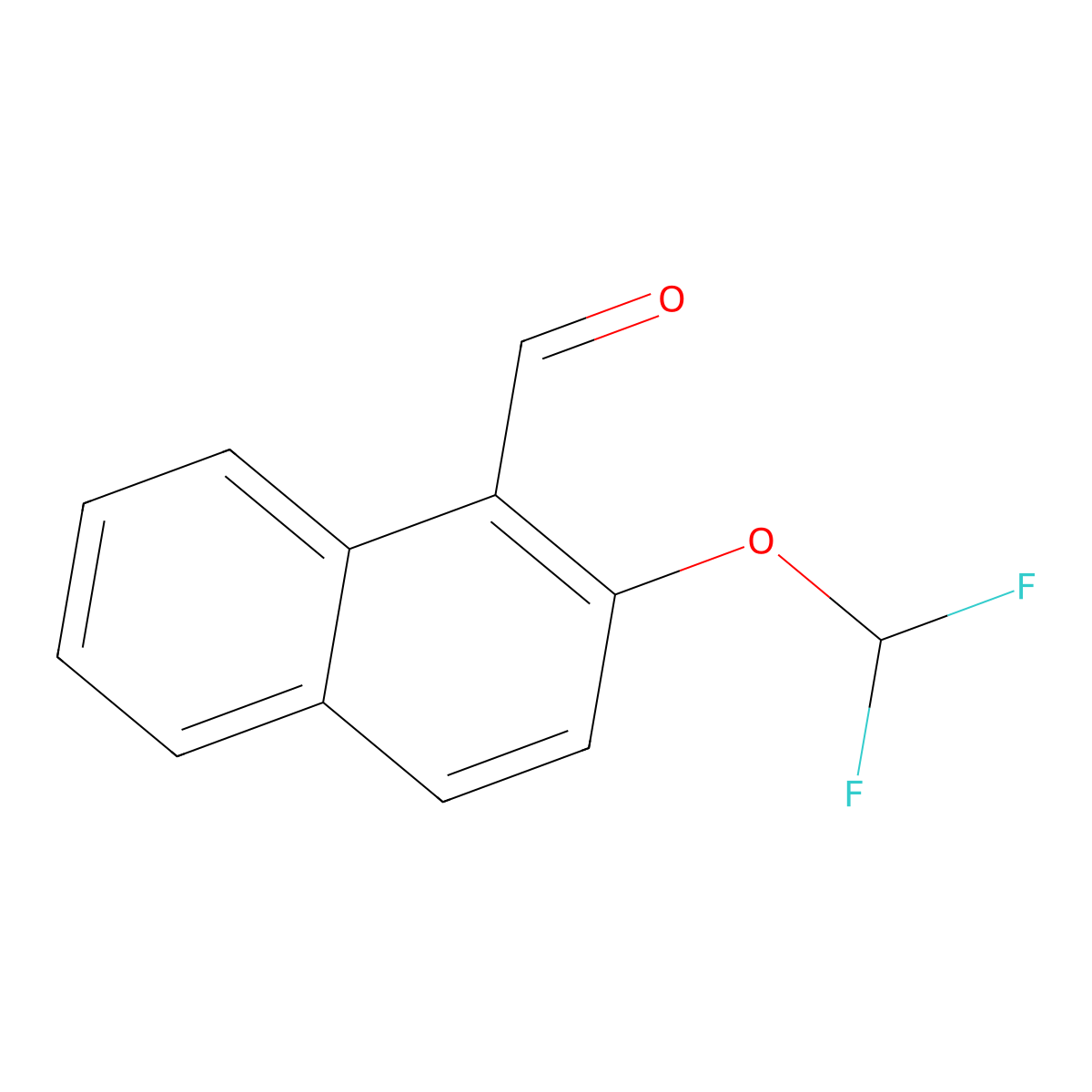 2-(Difluoromethoxy)naphthalene-1-carbaldehyde molecular structure, CAS 80395-32-0