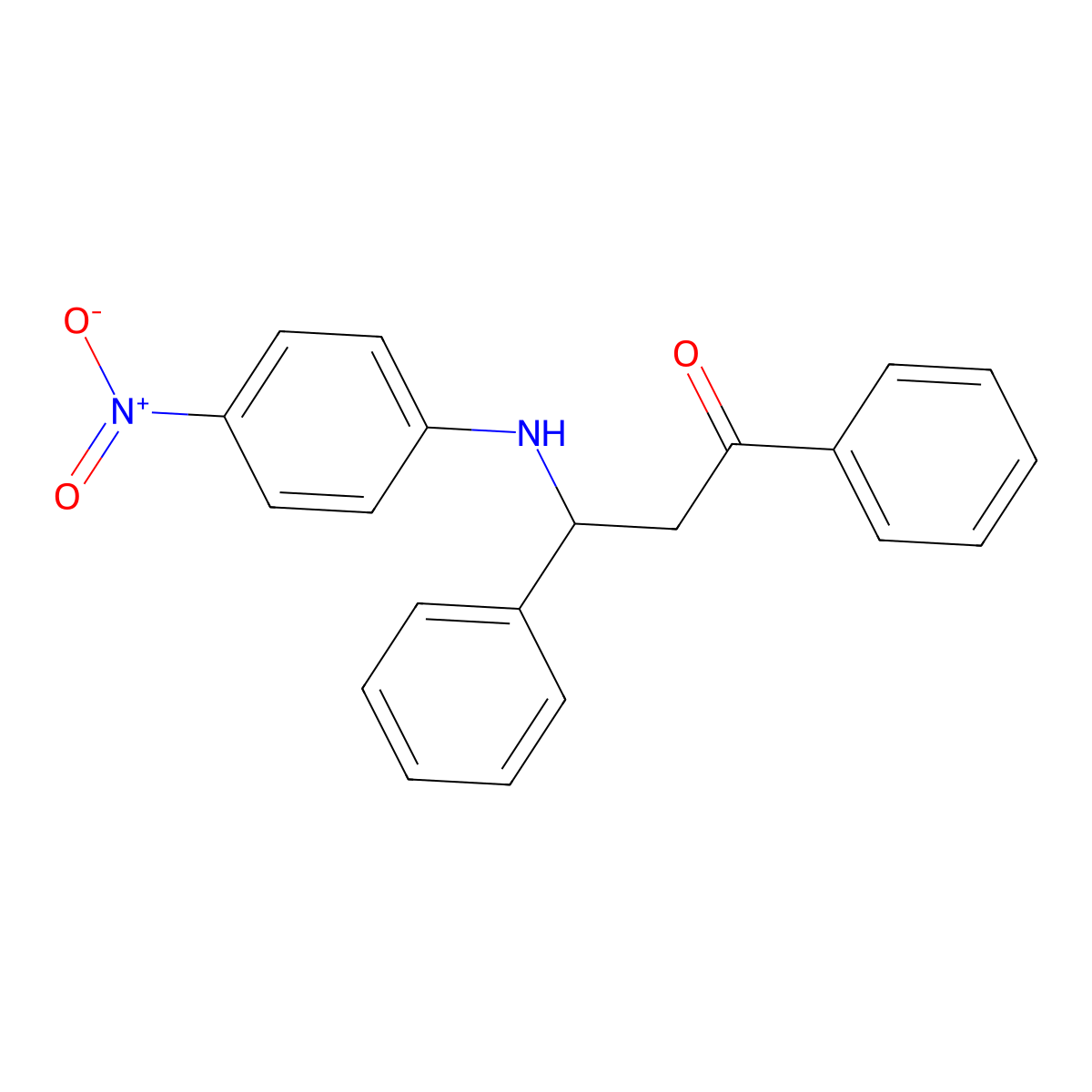 3-[(4-Nitrophenyl)amino]-1,3-diphenyl-1-propanone molecular structure, CAS 804-20-6