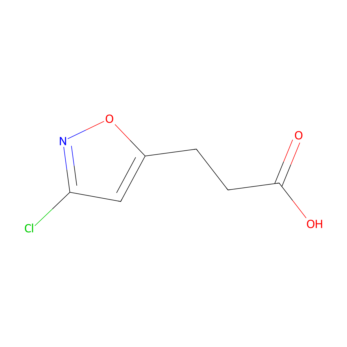 3-(3-Chloroisoxazol-5-yl)propanoic acid molecular structure, CAS 80403-82-3
