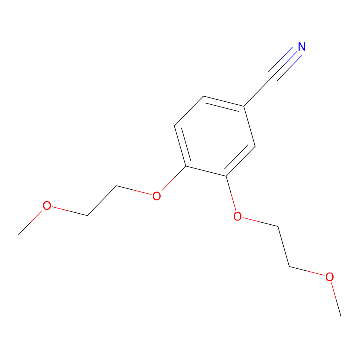3,4-Bis(2-methoxyethoxy)benzonitrile molecular structure, CAS 80407-68-7