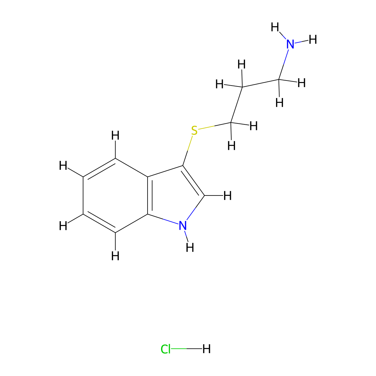 3-(1H-indol-3-ylsulfanyl)propan-1-amine hydrochloride molecular structure, CAS 80412-18-6