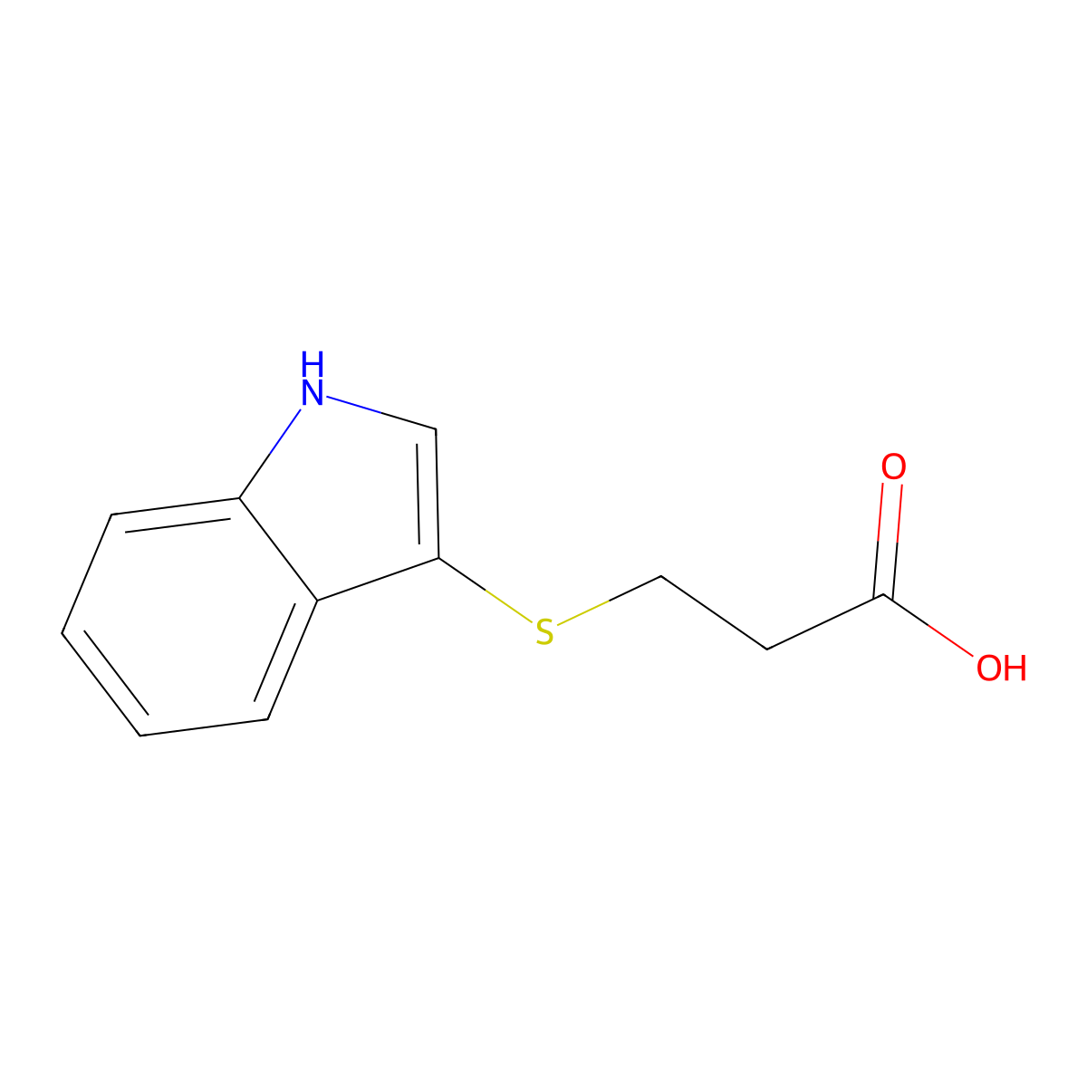 3-(1H-indol-3-ylsulfanyl)propanoic Acid molecular structure, CAS 80412-20-0