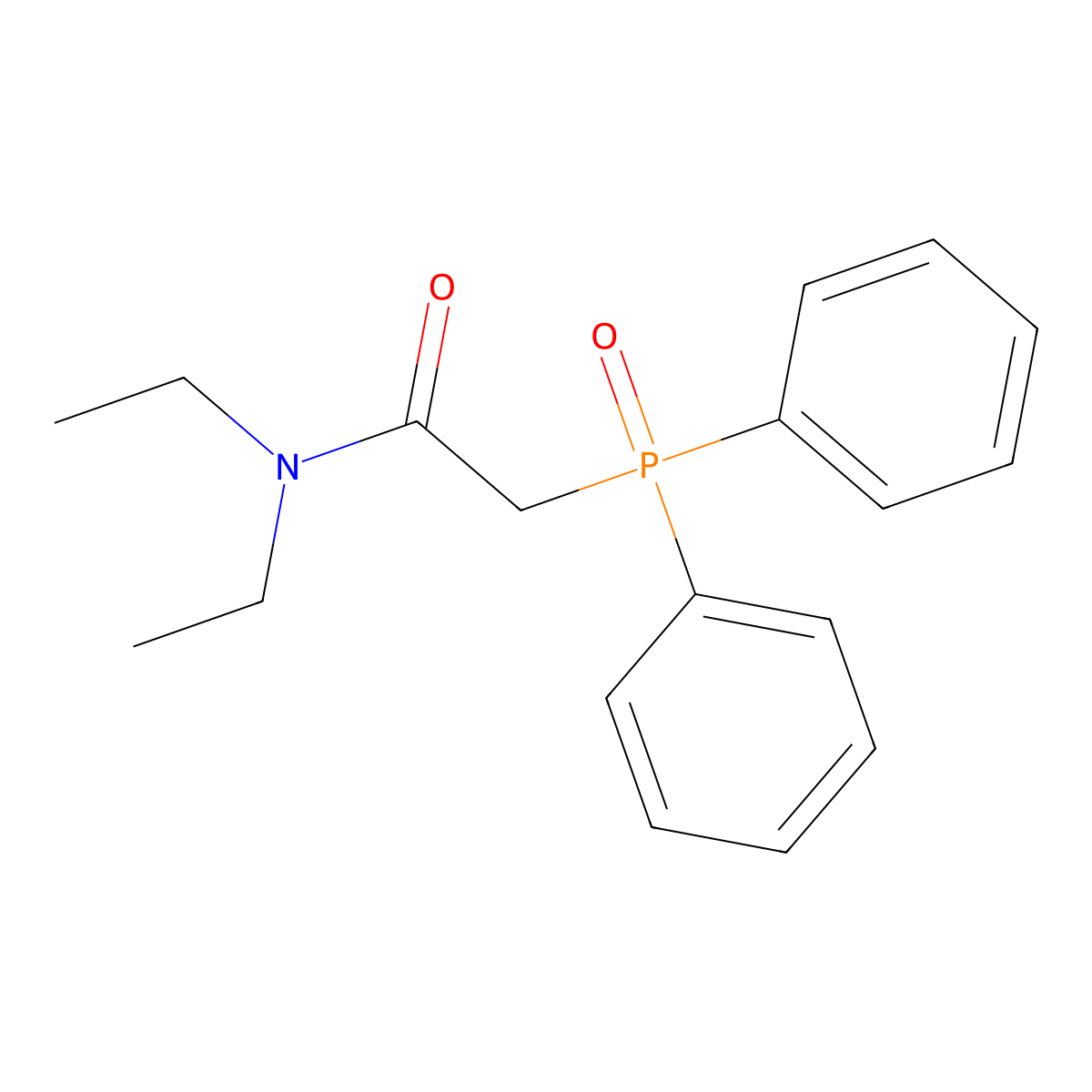 Acetamide, 2-(diphenylphosphinyl)-N,N-diethyl- molecular structure, CAS 80413-42-9