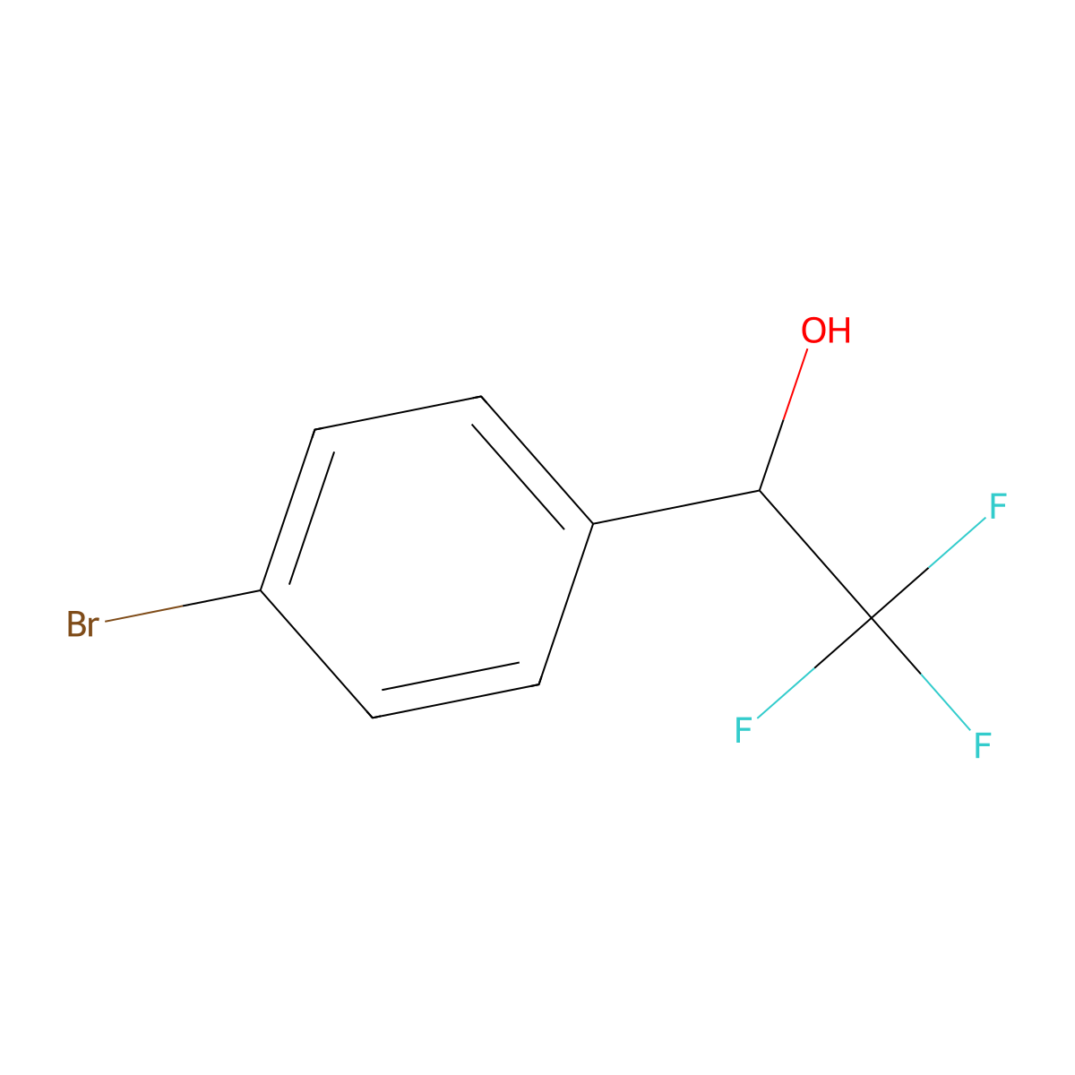 (S)-1-(4-bromophenyl)-2,2,2-trifluoroethanol molecular structure, CAS 80418-13-9