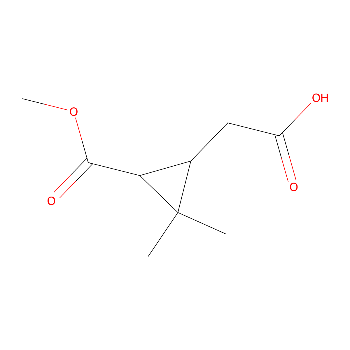 rac-2-[(1R,3S)-3-(methoxycarbonyl)-2,2-dimethylcyclopropyl]acetic acid molecular structure, CAS 80436-32-4