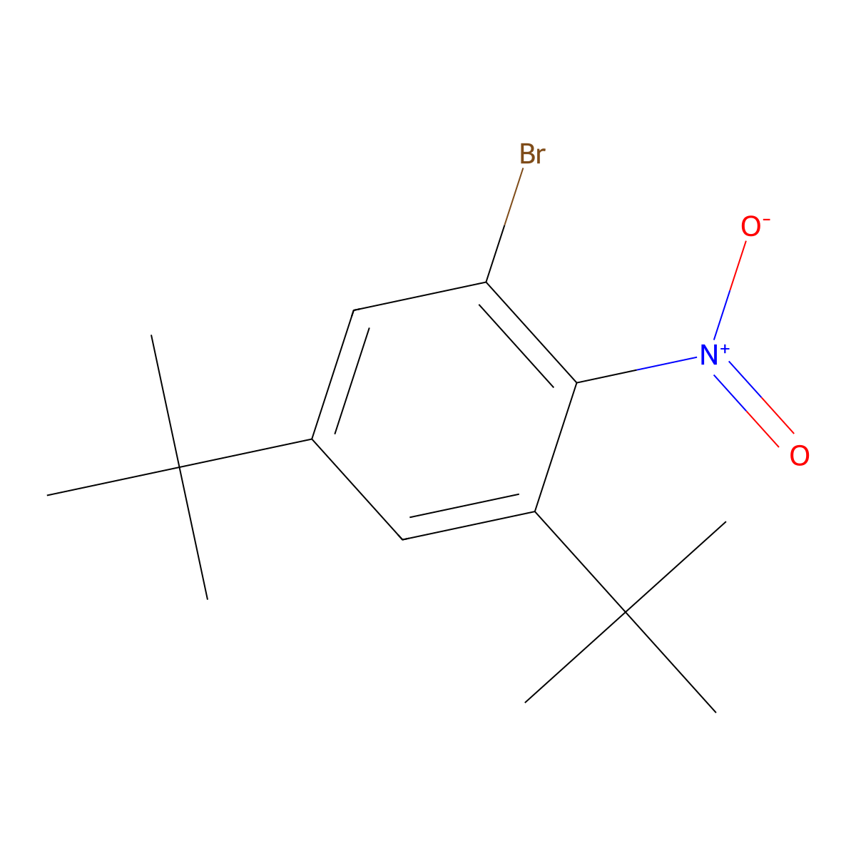 1-Bromo-3,5-ditert-butyl-2-nitrobenzene molecular structure, CAS 80438-69-3