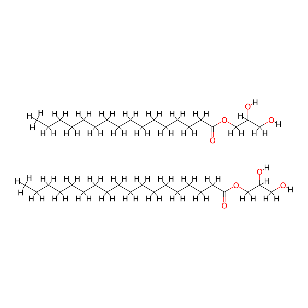 2,3-Dihydroxypropyl hexadecanoate;2,3-dihydroxypropyl octadecanoate molecular structure, CAS 8044-70-0