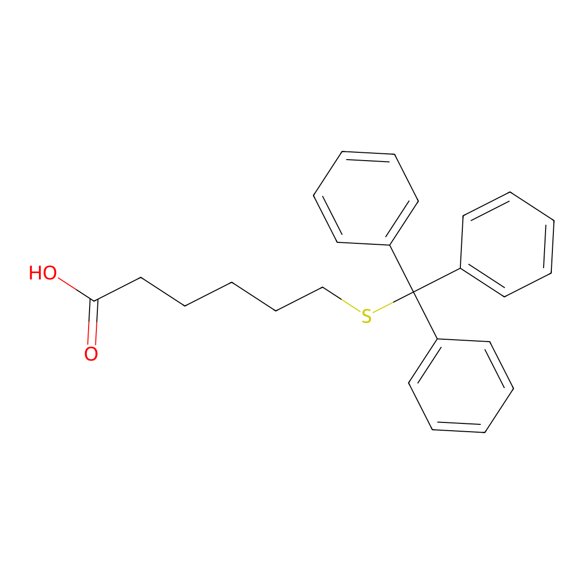 6-Tritylsulfanyl-hexanoic acid molecular structure, CAS 80441-55-0