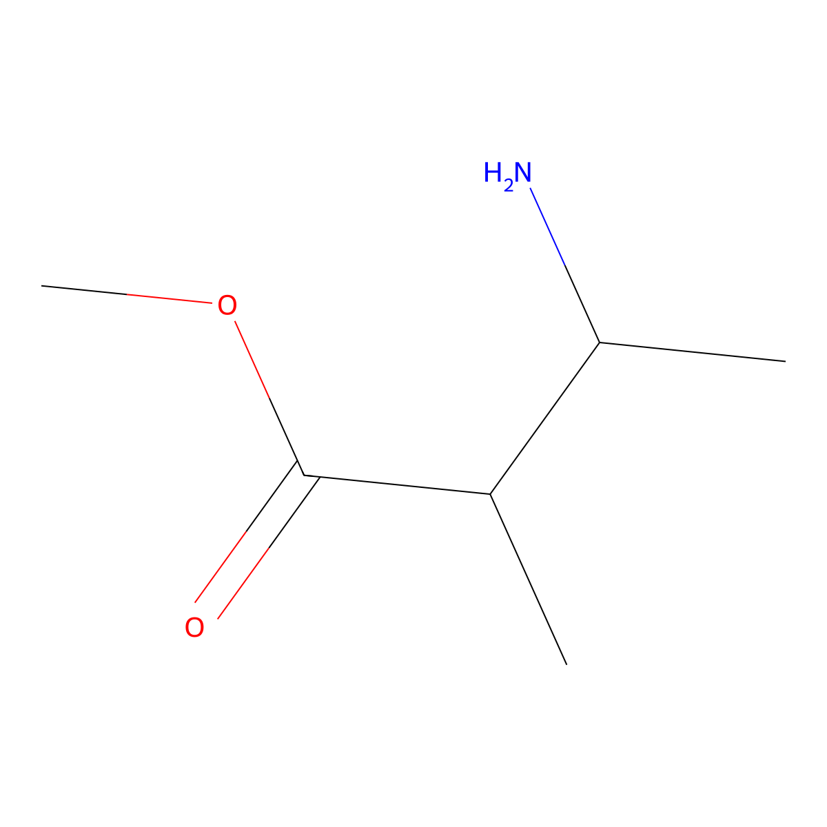 Methyl 3-amino-2-methylbutanoate molecular structure, CAS 804425-68-1