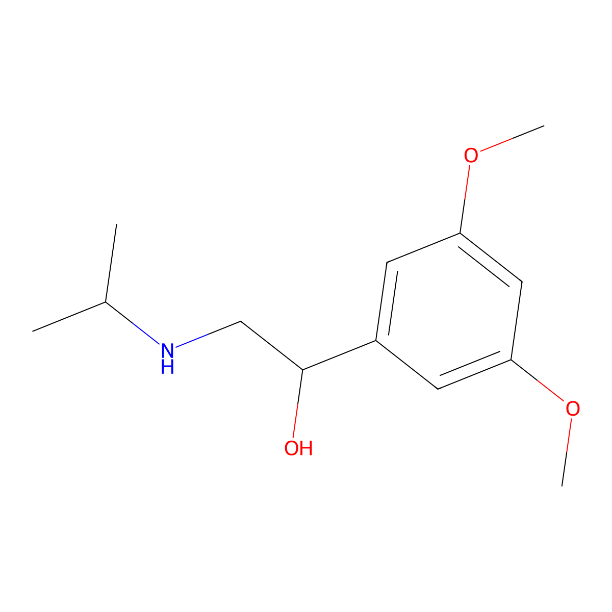 1-(3,5-Dimethoxyphenyl)-2-(isopropylamino)-1-ethanol molecular structure, CAS 804428-42-0