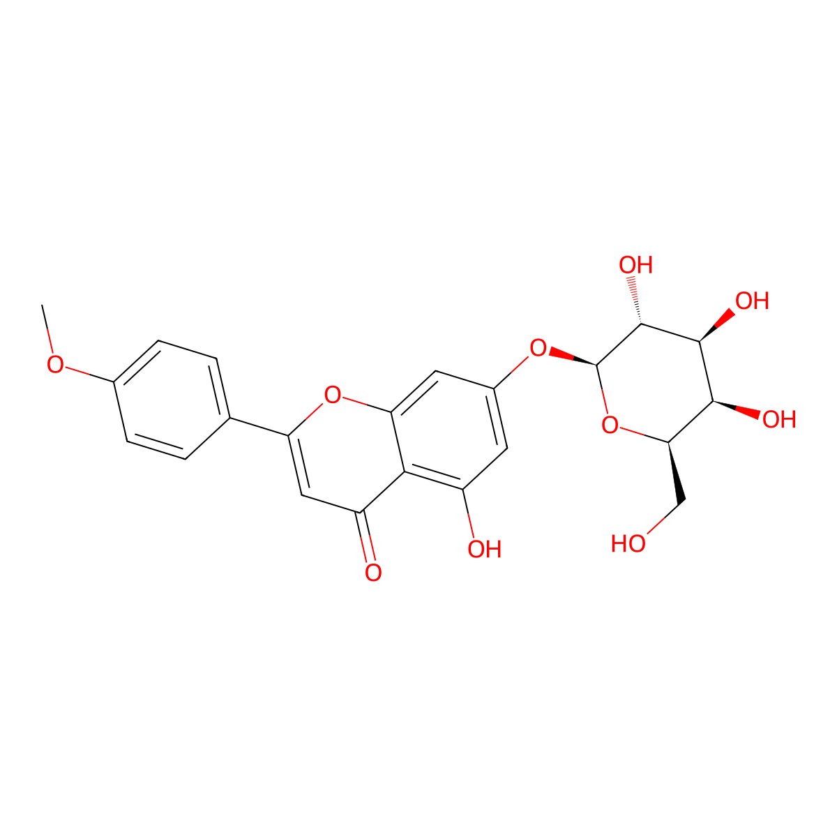 Acacetin-7-O-Beta-D-Galactopyranoside molecular structure, CAS 80443-15-8