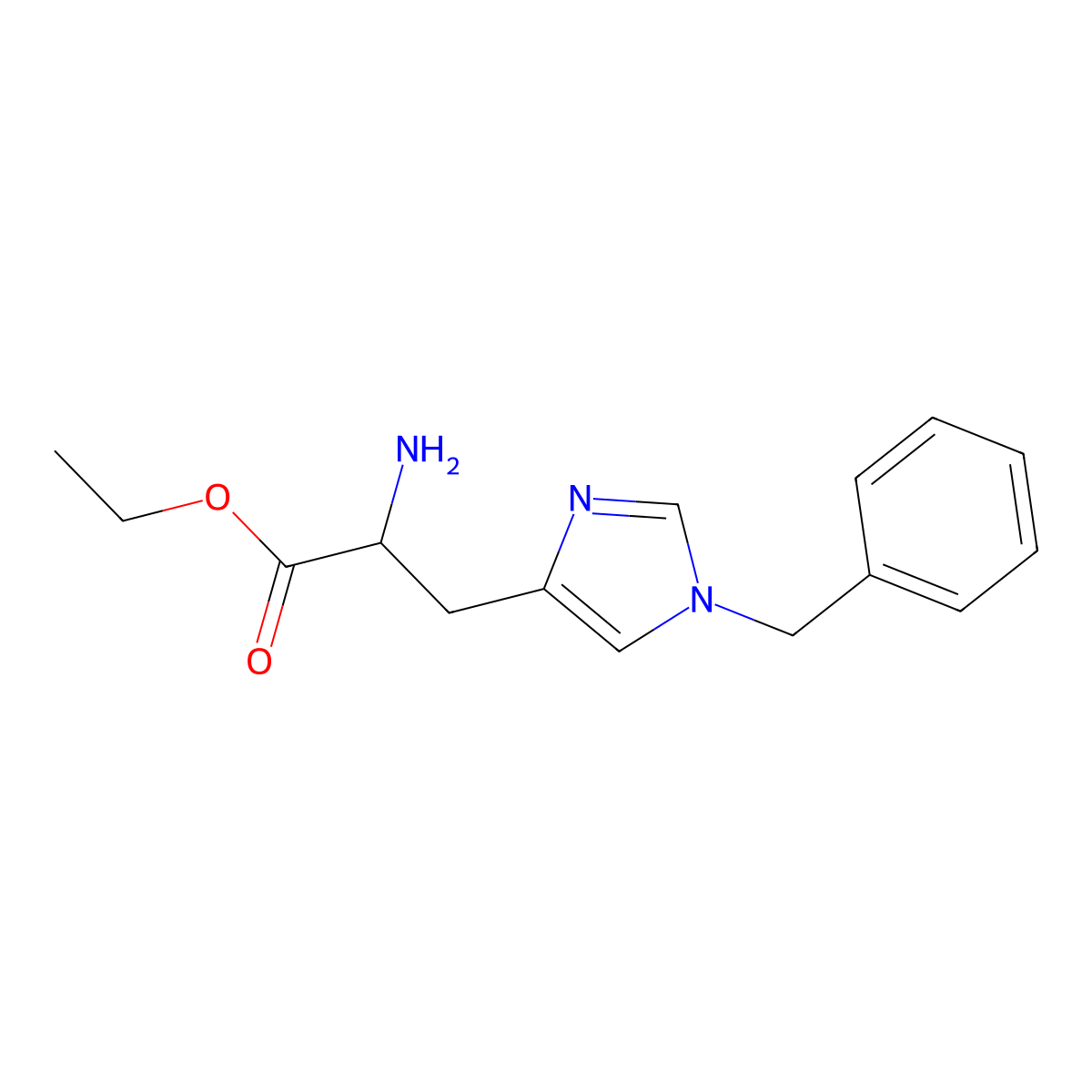 ethyl (2S)-2-amino-3-(1-benzyl-1H-imidazol-4-yl)propanoate molecular structure, CAS 804433-27-0