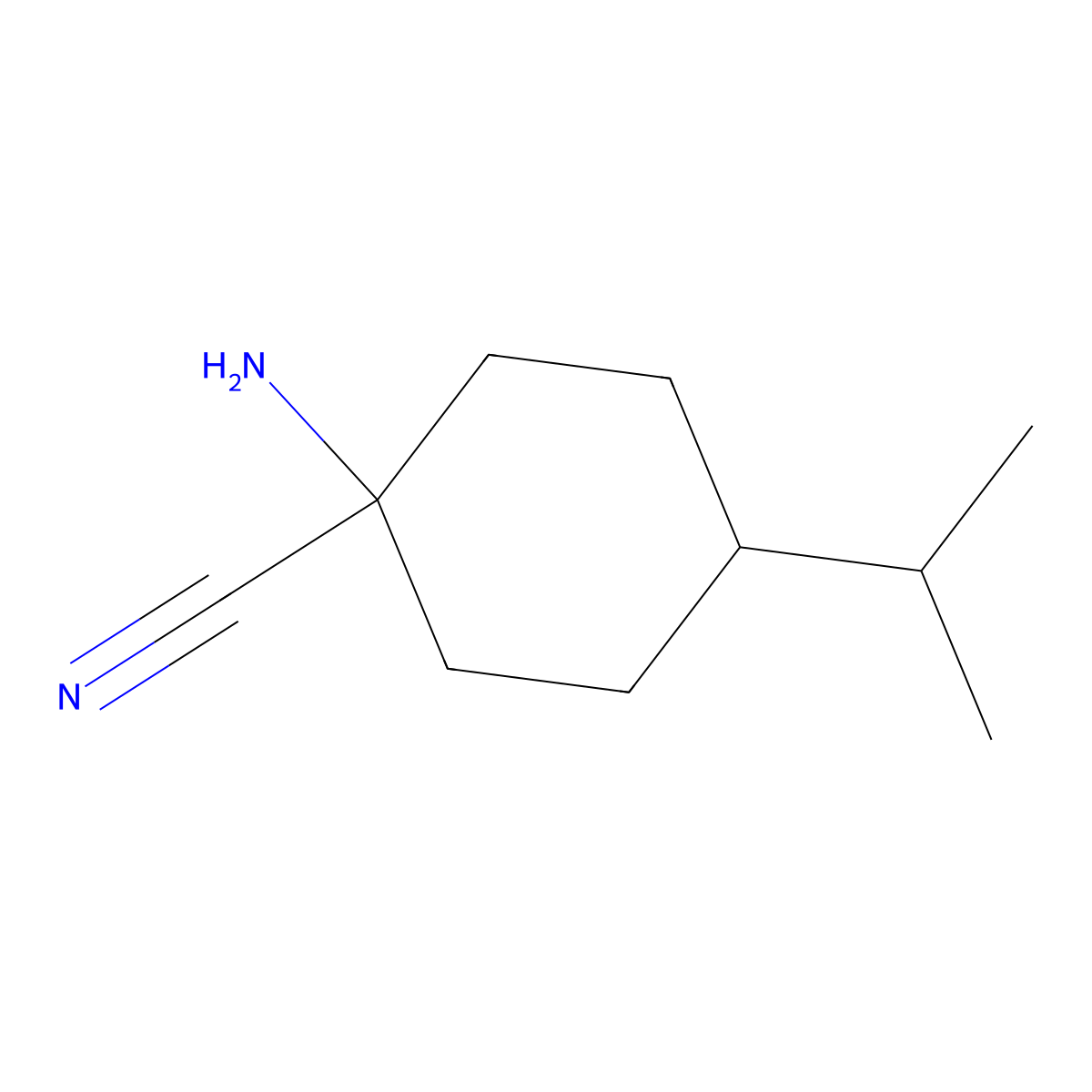1-Amino-4-(propan-2-yl)cyclohexane-1-carbonitrile molecular structure, CAS 804433-45-2