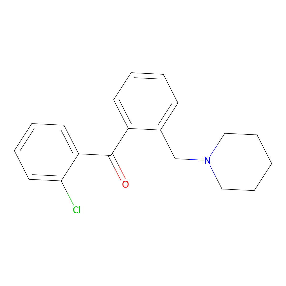 2-Chloro-2'-piperidinomethyl benzophenone molecular structure, CAS 804437-65-8