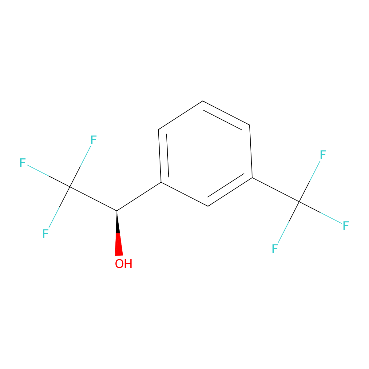 (1R)-2,2,2-trifluoro-1-[3-(trifluoromethyl)phenyl]ethan-1-ol molecular structure, CAS 80446-61-3