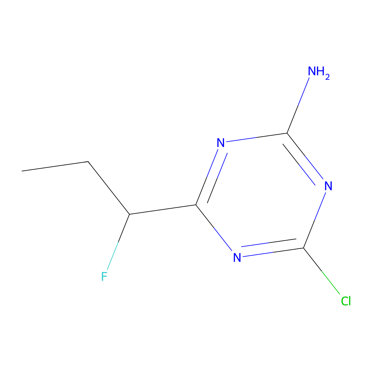 4-Chloro-6-(1-fluoropropyl)-1,3,5-triazin-2-amine molecular structure, CAS 804474-81-5
