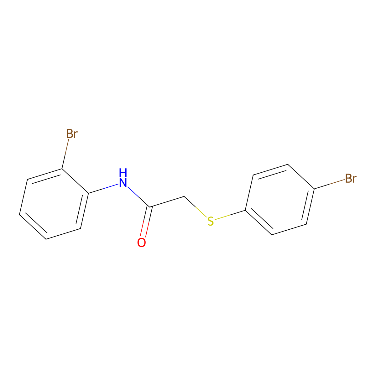 N-(2-bromophenyl)-2-[(4-bromophenyl)sulfanyl]acetamide molecular structure, CAS 804484-31-9