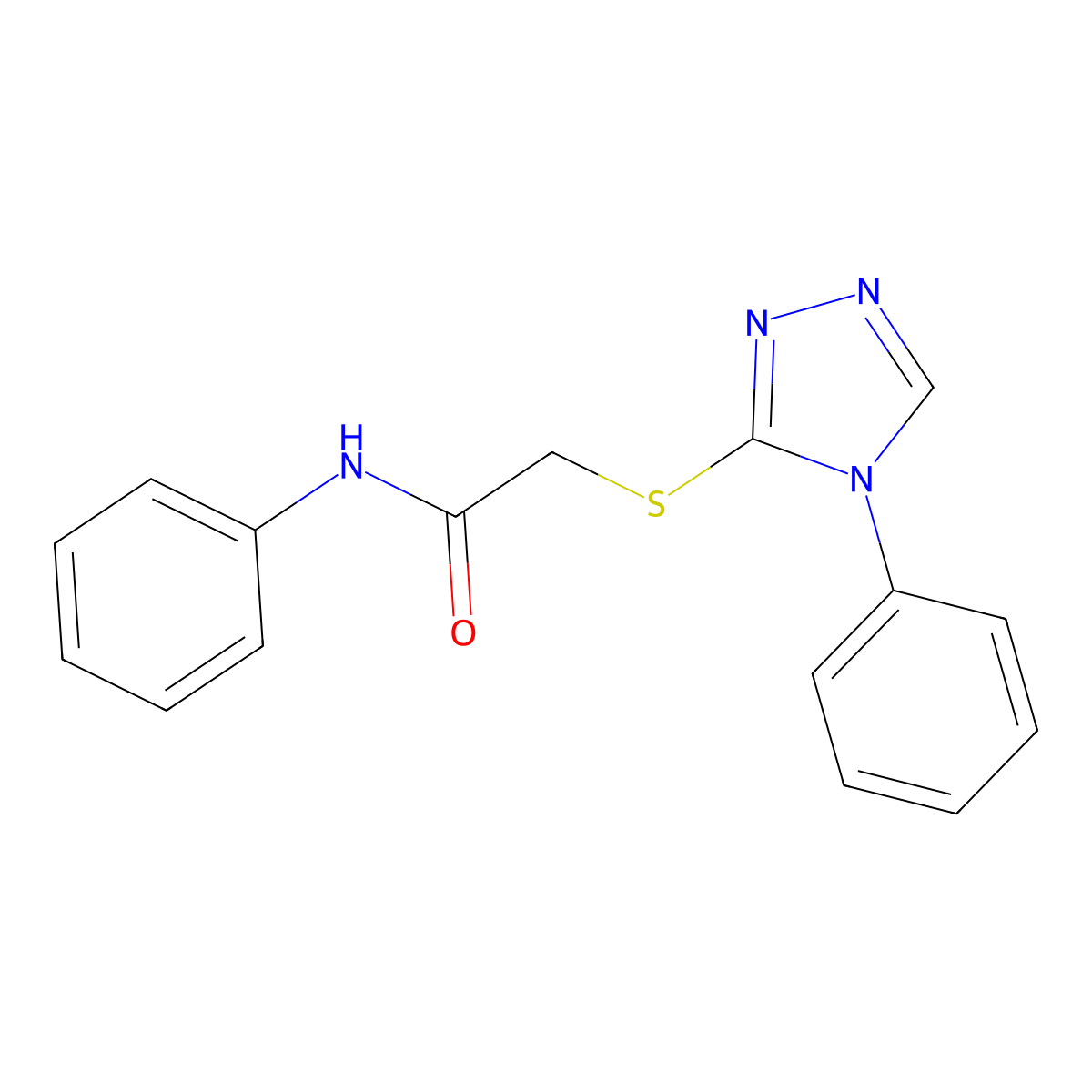 N-phenyl-2-[(4-phenyl-4H-1,2,4-triazol-3-yl)sulfanyl]acetamide molecular structure, CAS 804485-57-2