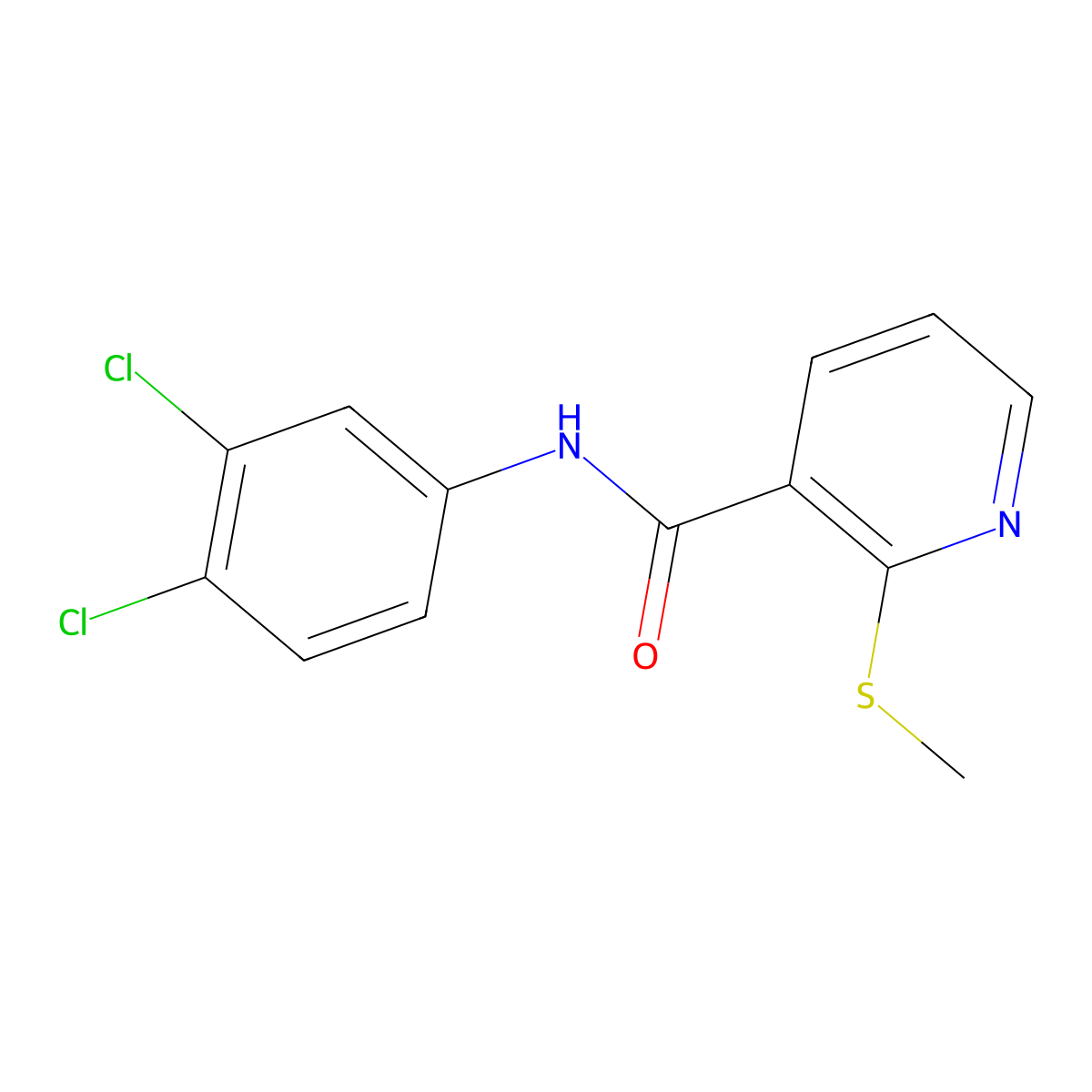 N-(3,4-dichlorophenyl)-2-methylsulfanylpyridine-3-carboxamide molecular structure, CAS 804490-99-1