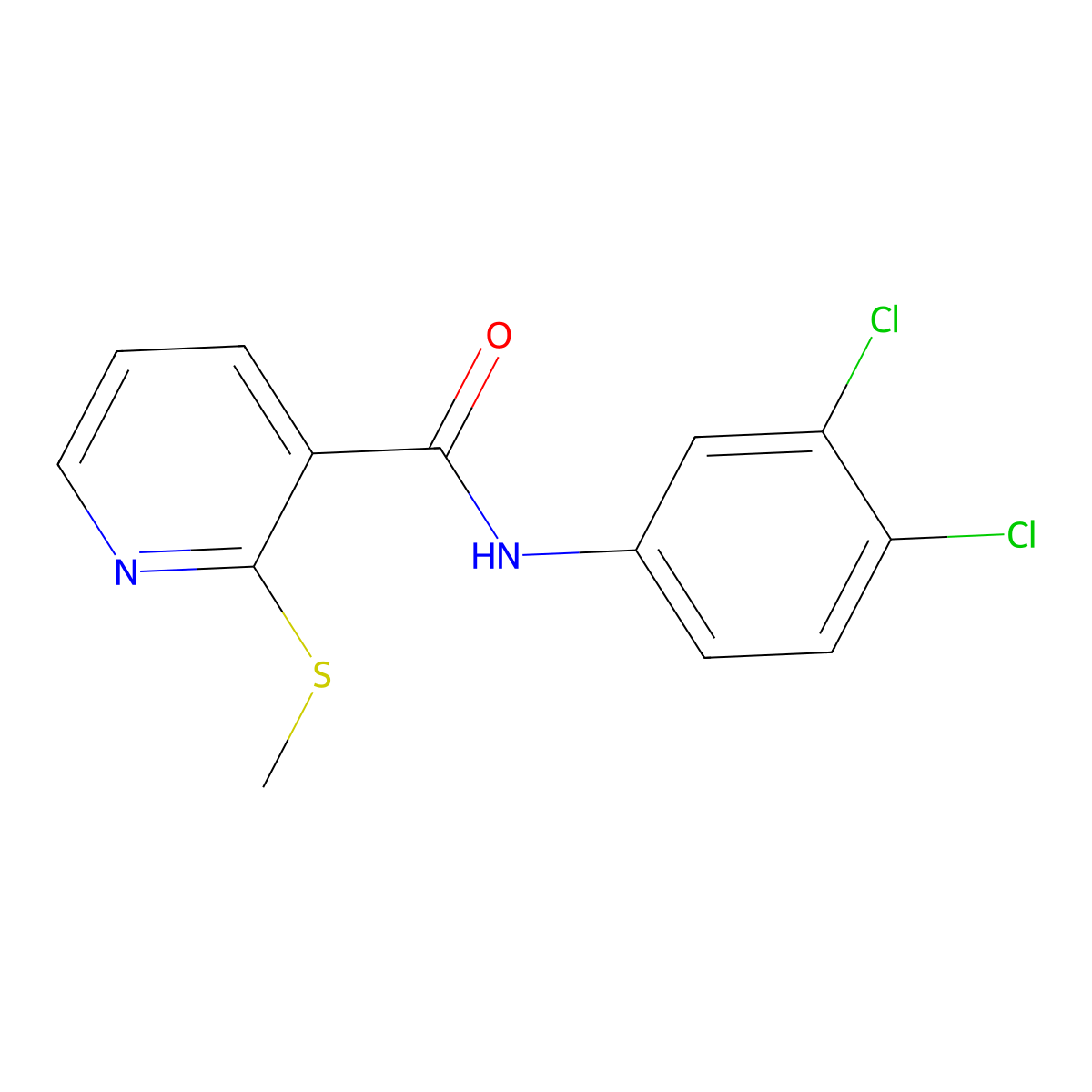N-(3,4-dichlorophenyl)-2-methylsulfanylpyridine-3-carboxamide molecular structure, CAS 804490-99-1